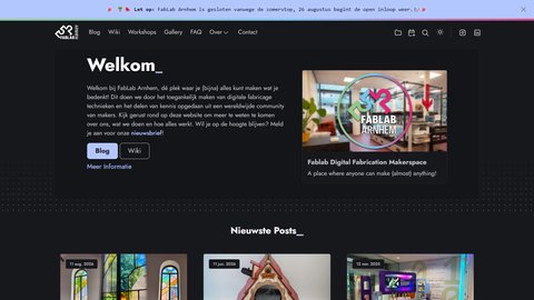Fablab Arnhem homepage screenshot