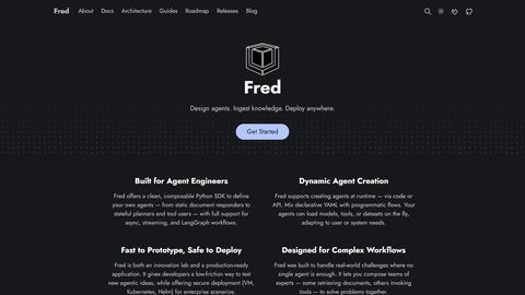 Fred homepage screenshot
