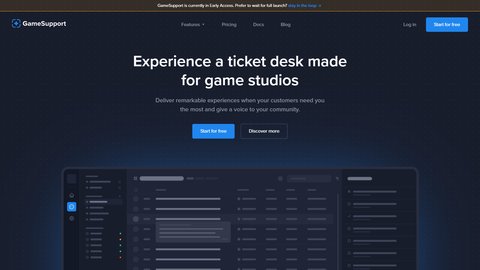 GameSupport homepage screenshot