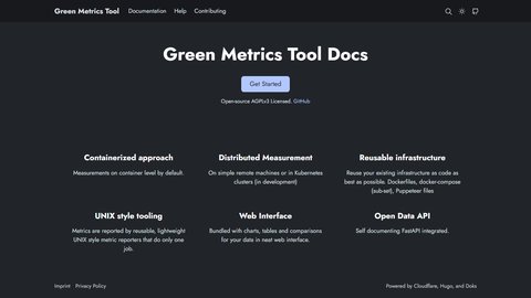Green Metrics Tool