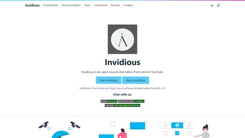 Invidious homepage screenshot