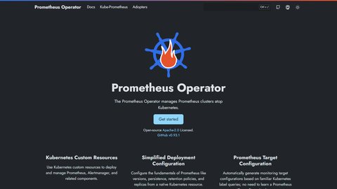 Prometheus Operator homepage screenshot