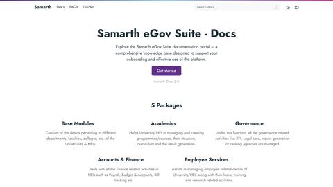 Samarth homepage screenshot